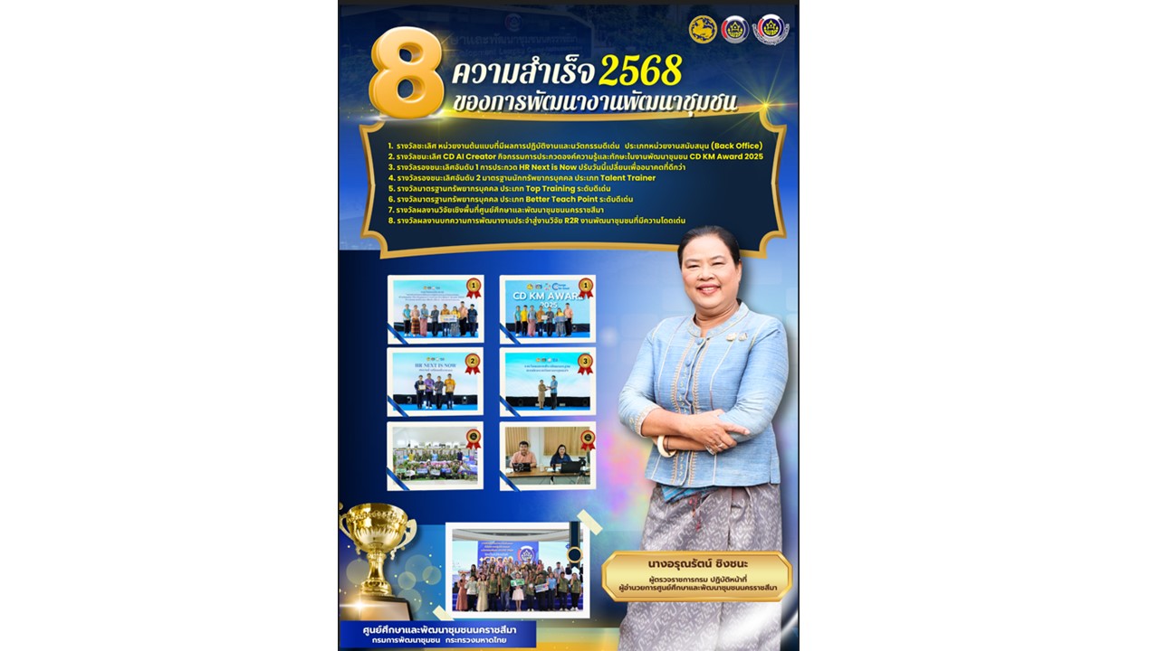 8 ความสำเร็จของการพัฒนางานพัฒนาชุมชน พ.ศ. 2568