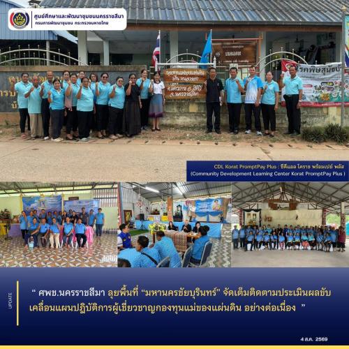 ศพช.นครราชสีมา ลุยพื้นที่ “มหานครชัยบุรินทร์” จัดเต็มติดตามประเมินผลขับเคลื่อนแผนปฏิบัติการผู้เชี่ยวชาญกองทุนแม่ของแผ่นดิน อย่างต่อเนื่อง